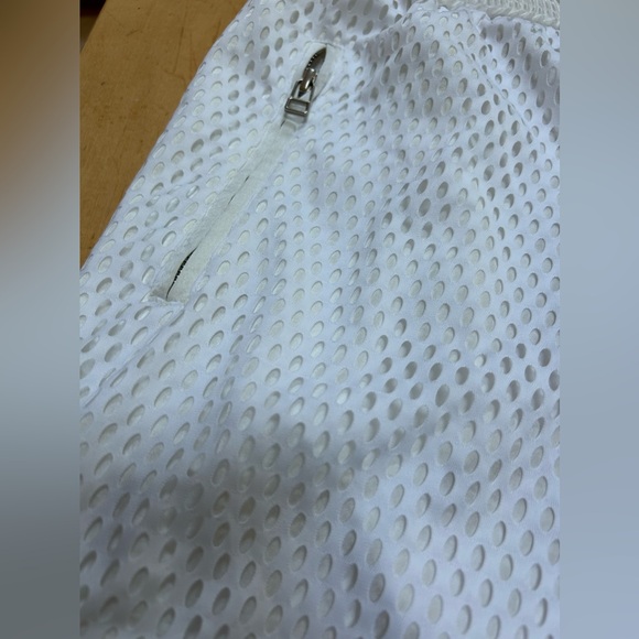 RARE* Faith Connexion Paris white satine and mesh Bermuda shorts - Picture 4 of 11